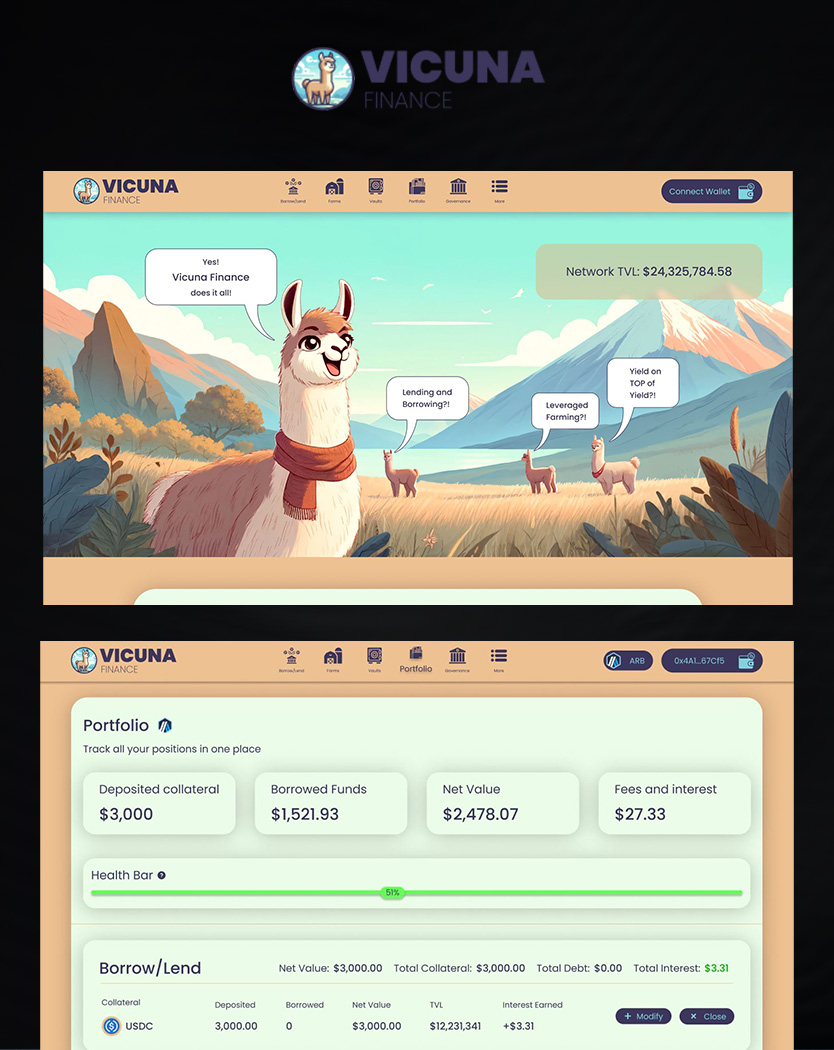 Vicuna Finance design by web3uiux